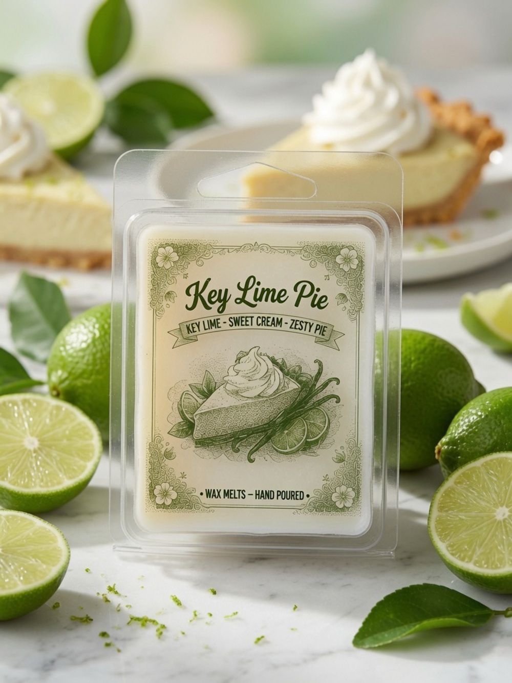 Key Lime Pie Wax Melts - Zesty Key Lime Sweet Cream Scent